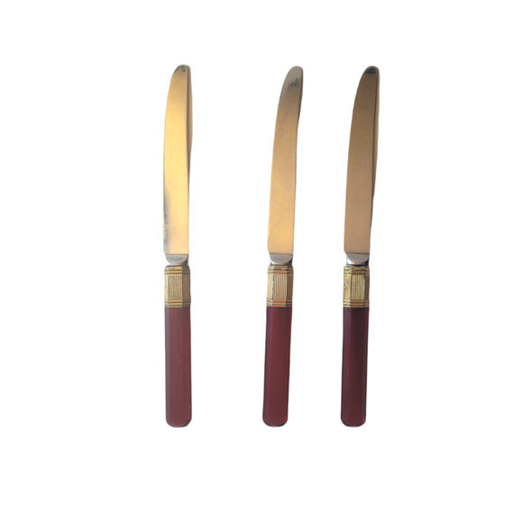 Vintage Prisma Laslo For Mikasa Made in Japan 3 Opaque Handles Knives - Picture 3 of 6